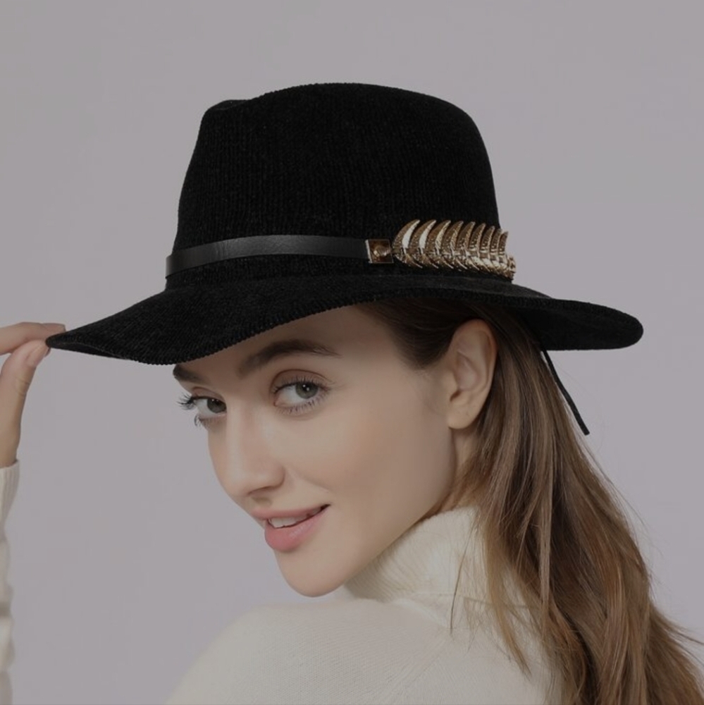 SHEIN Womens Belt Decor Fedora O/S - Picture 1 of 10